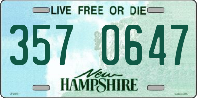 NH license plate 3570647