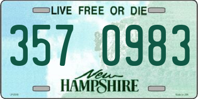 NH license plate 3570983