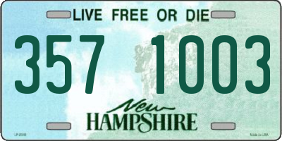 NH license plate 3571003