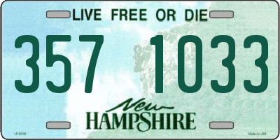 NH license plate 3571033