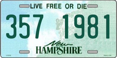 NH license plate 3571981
