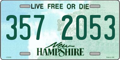 NH license plate 3572053