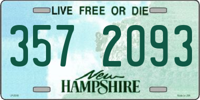 NH license plate 3572093