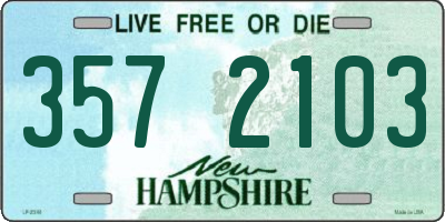 NH license plate 3572103