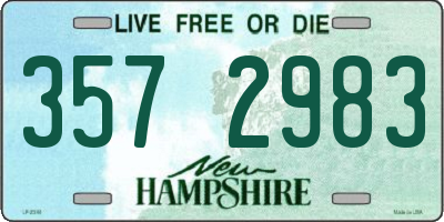 NH license plate 3572983
