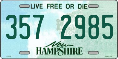 NH license plate 3572985