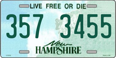 NH license plate 3573455