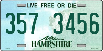 NH license plate 3573456