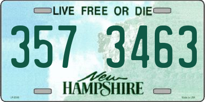 NH license plate 3573463