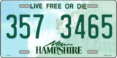 NH license plate 3573465
