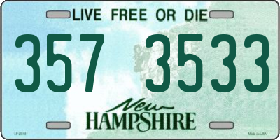 NH license plate 3573533
