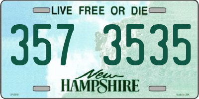 NH license plate 3573535