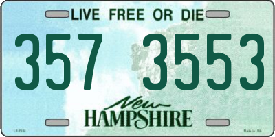 NH license plate 3573553