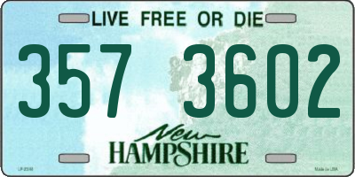 NH license plate 3573602