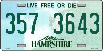 NH license plate 3573643