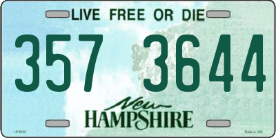 NH license plate 3573644