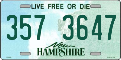 NH license plate 3573647