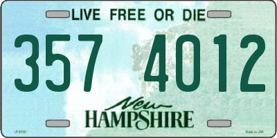 NH license plate 3574012