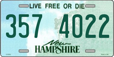 NH license plate 3574022