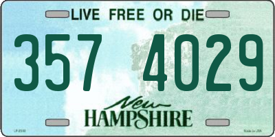 NH license plate 3574029