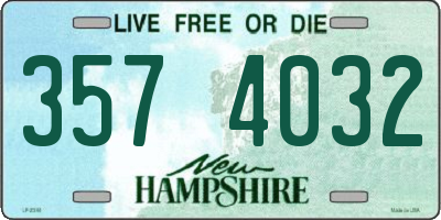 NH license plate 3574032