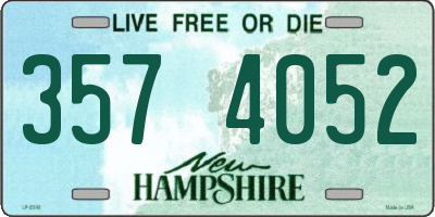 NH license plate 3574052