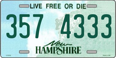 NH license plate 3574333