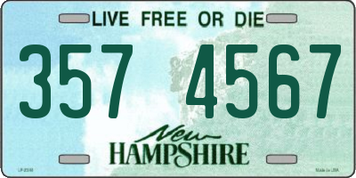 NH license plate 3574567