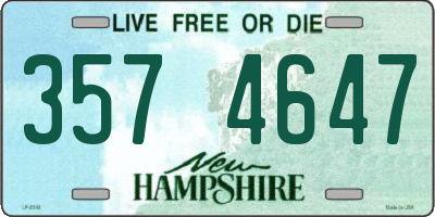 NH license plate 3574647