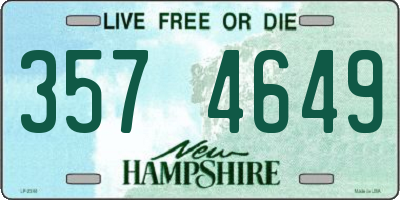NH license plate 3574649