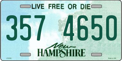NH license plate 3574650