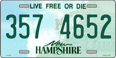 NH license plate 3574652