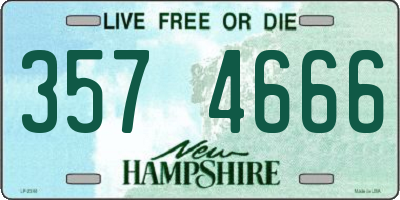 NH license plate 3574666