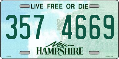 NH license plate 3574669