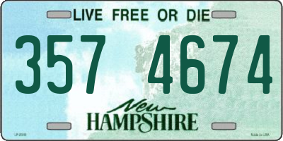 NH license plate 3574674