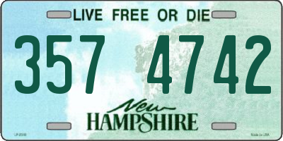NH license plate 3574742