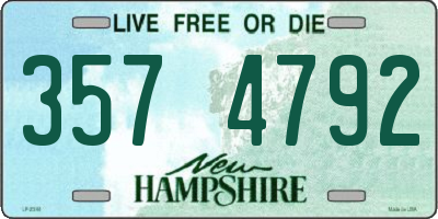 NH license plate 3574792