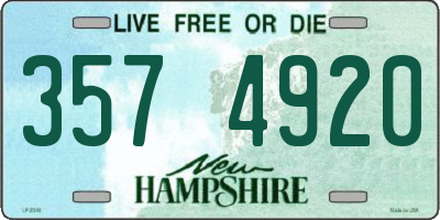 NH license plate 3574920