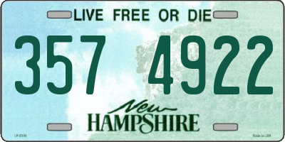 NH license plate 3574922