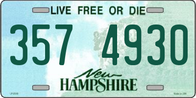 NH license plate 3574930