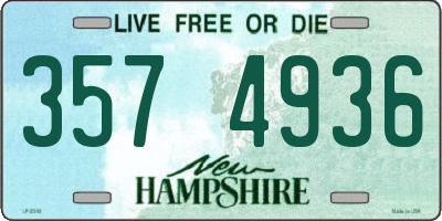NH license plate 3574936