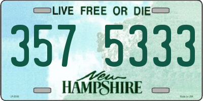 NH license plate 3575333