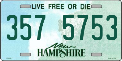 NH license plate 3575753