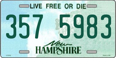 NH license plate 3575983