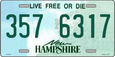 NH license plate 3576317