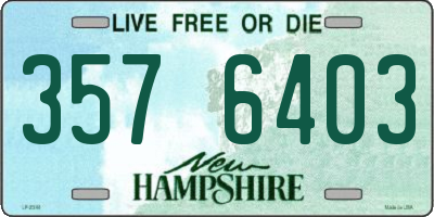 NH license plate 3576403