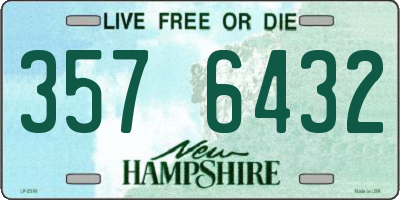 NH license plate 3576432
