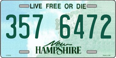 NH license plate 3576472