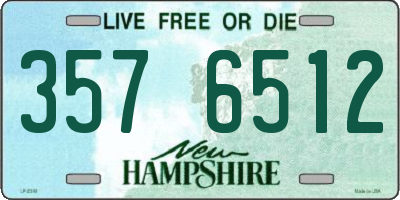 NH license plate 3576512