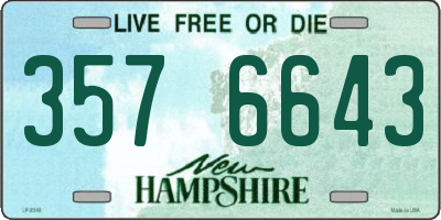 NH license plate 3576643